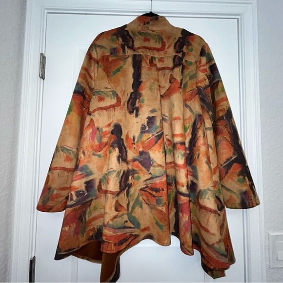 Feratelli Zipper Front Long Sleeves Asymmetrical Lagenlook Swing Jacket - Picture 7 of 8